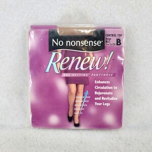 No nonsense‎ Renew Age-Defying Pantyhose Control Top Sheer Toe Beige Mist Sz B